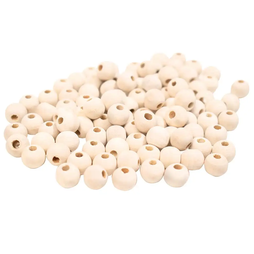 PlayBox: Prírodné drevené korálky 10mm veľkosti, balenie 100 kusov