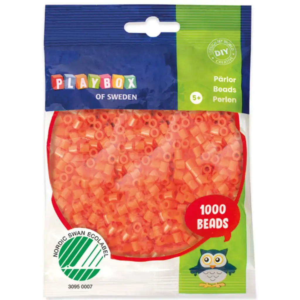 PlayBox: 5mm MIDI žehliace korálky, 1000 ks, oranžová farba.
