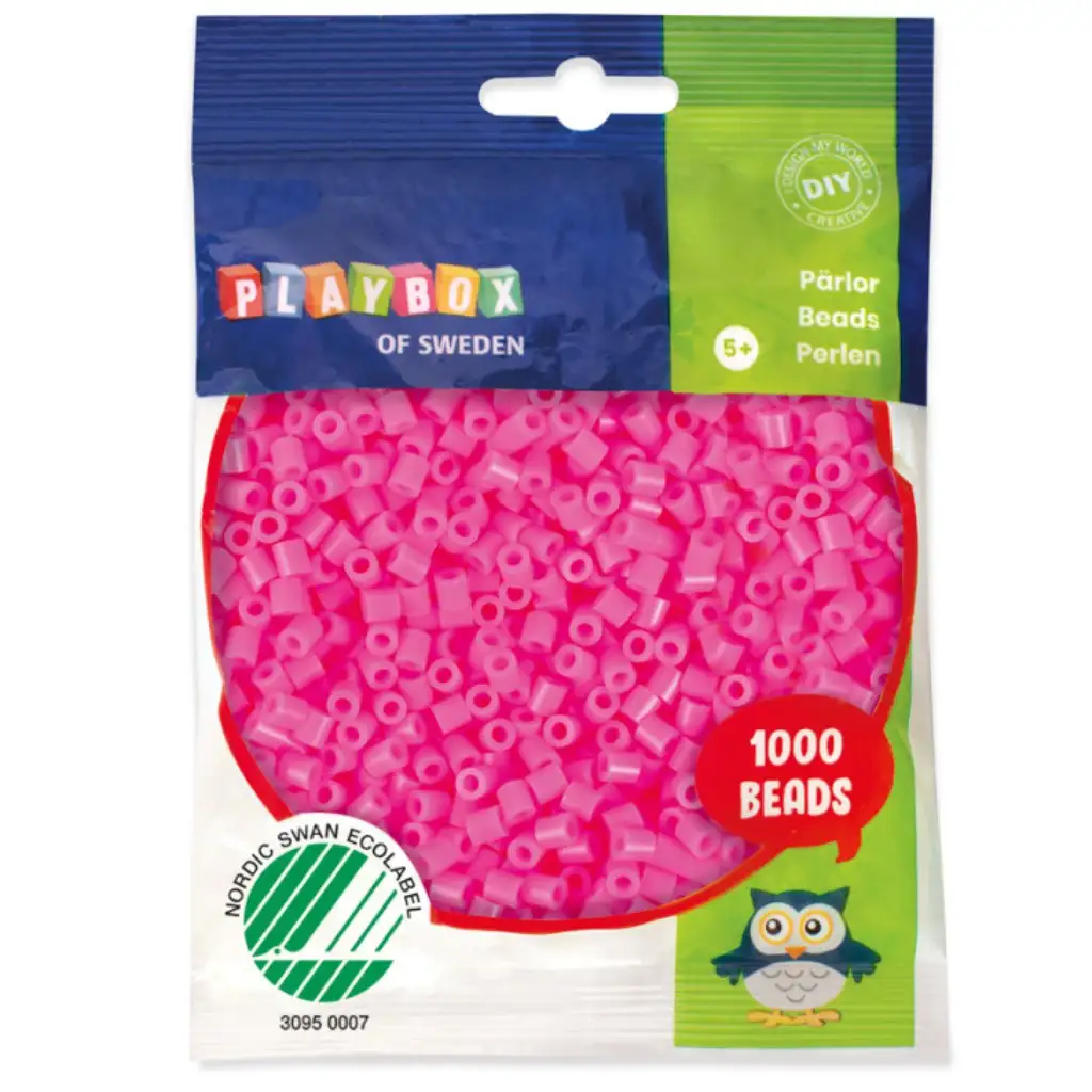 PlayBox: 5mm MIDI žehliace korálky, 1000 ks, ružová farba