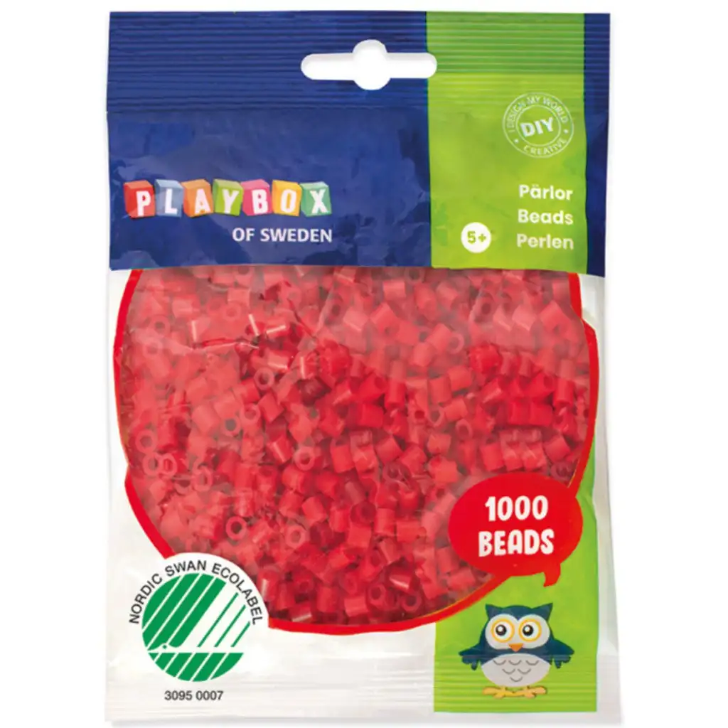 PlayBox: 5mm MIDI žehliace korálky, 1000 ks, červené