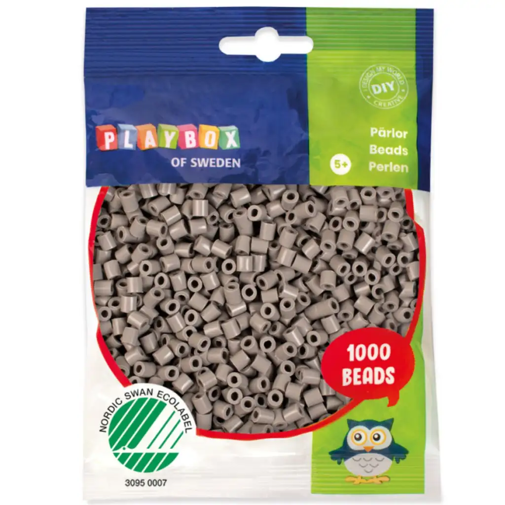 PlayBox: 5mm MIDI žehliace korálky, 1000 ks, sivá farba
