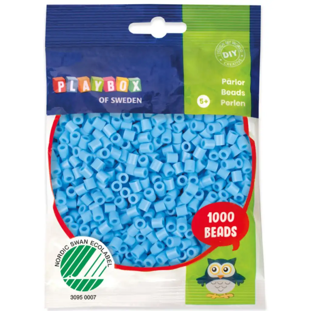 PlayBox: 5mm MIDI žehliace korálky, 1000 ks, svetlomodrá farba.