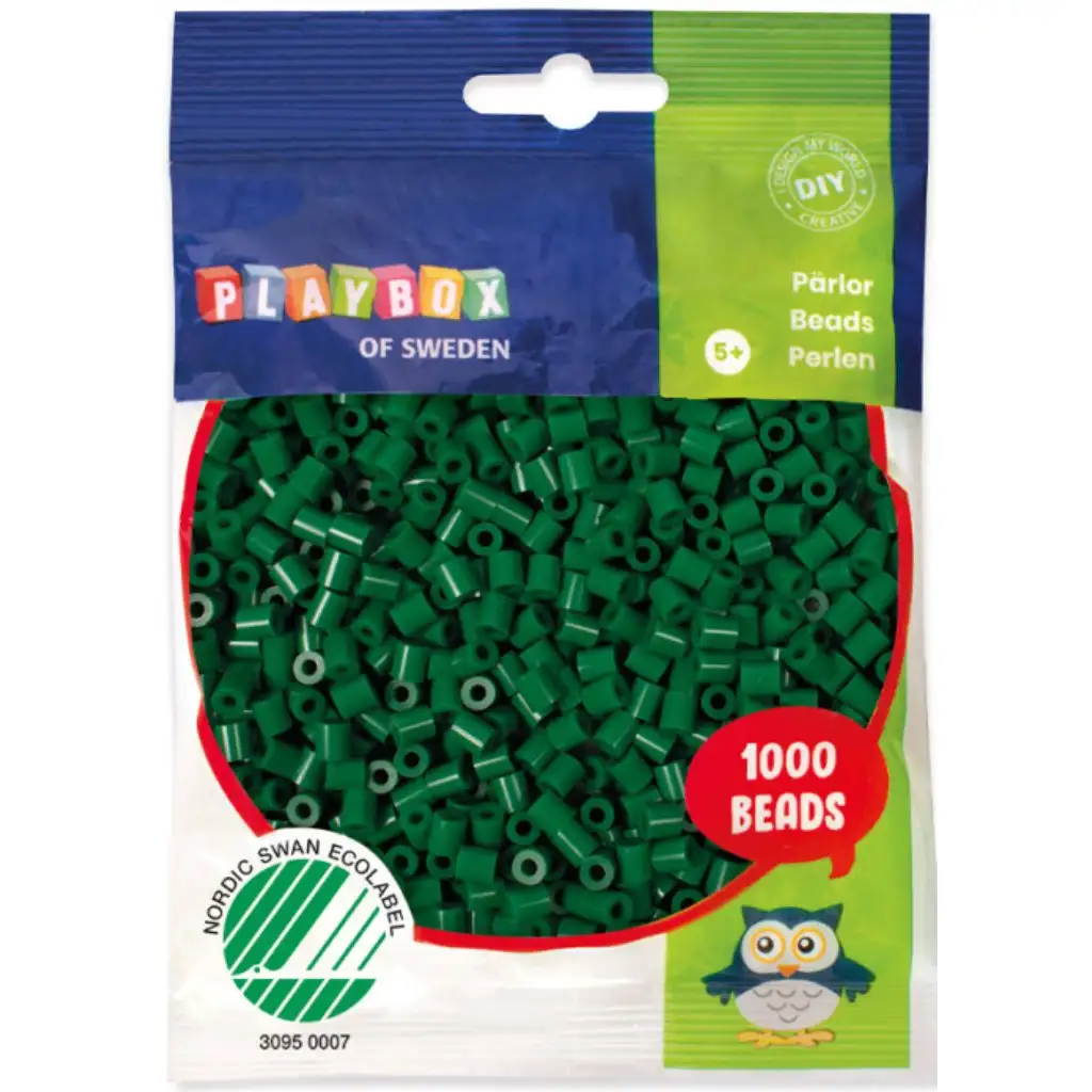 PlayBox: 5mm MIDI zažehlovacie korálky 1000ks v džungľovo zelenej farbe