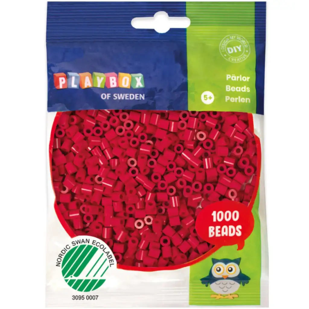 PlayBox: 5mm MIDI zažehlovacie korálky 1000ks v malinovo červenej farbe