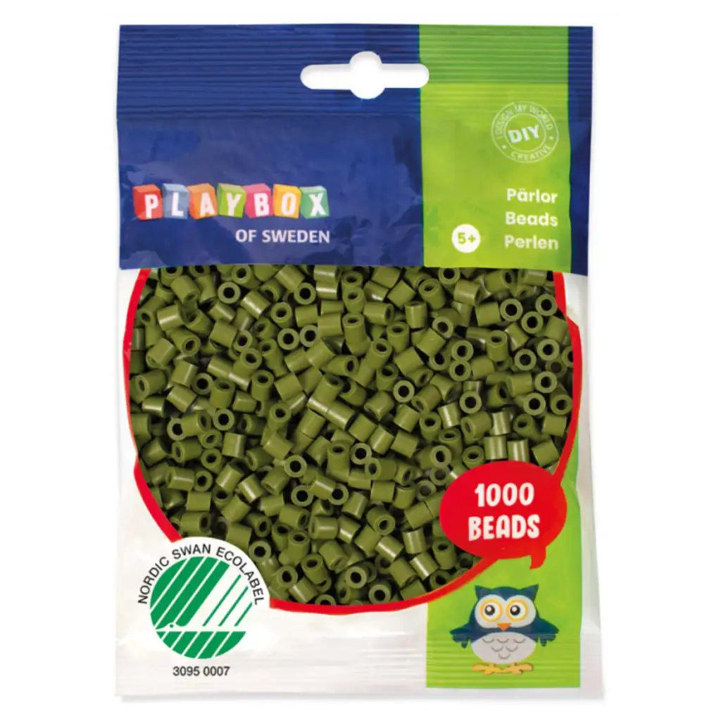 PlayBox: 5mm MIDI zažehlovacie korálky 1000ks v olivovo zelenej farbe