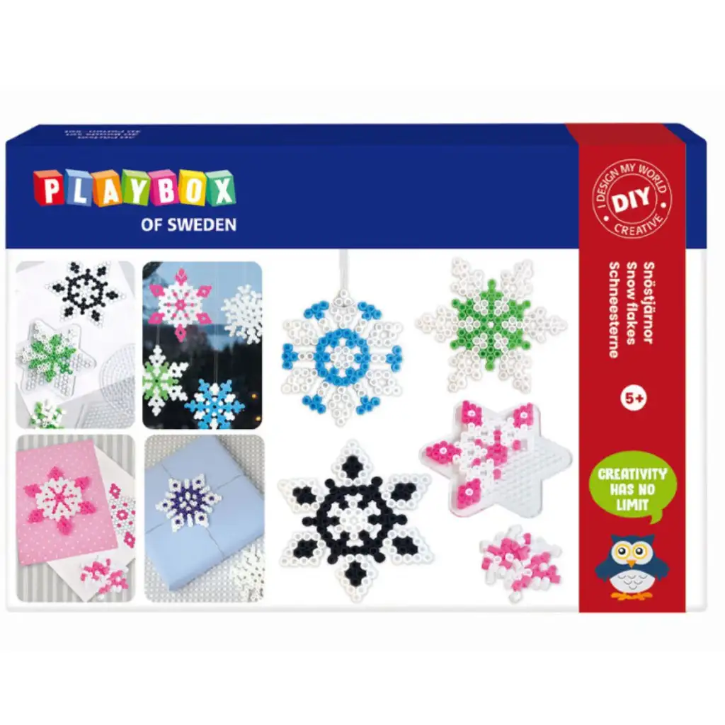 PlayBox: 5mm MIDI žehliace korálky, sada 4000 kusov, vianočné snehové vločky. kép 1