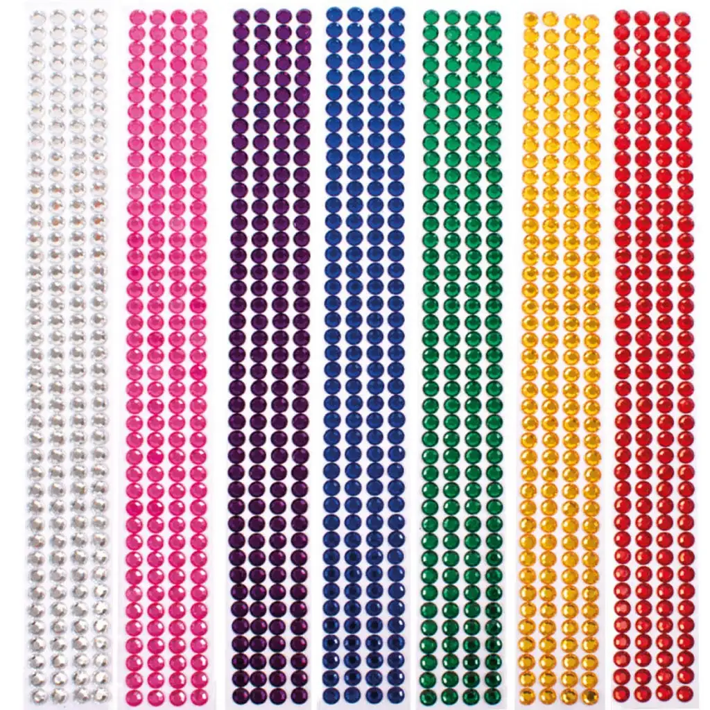 PlayBox: Samolepiace farebné kamienky 1176 ks 8 mm