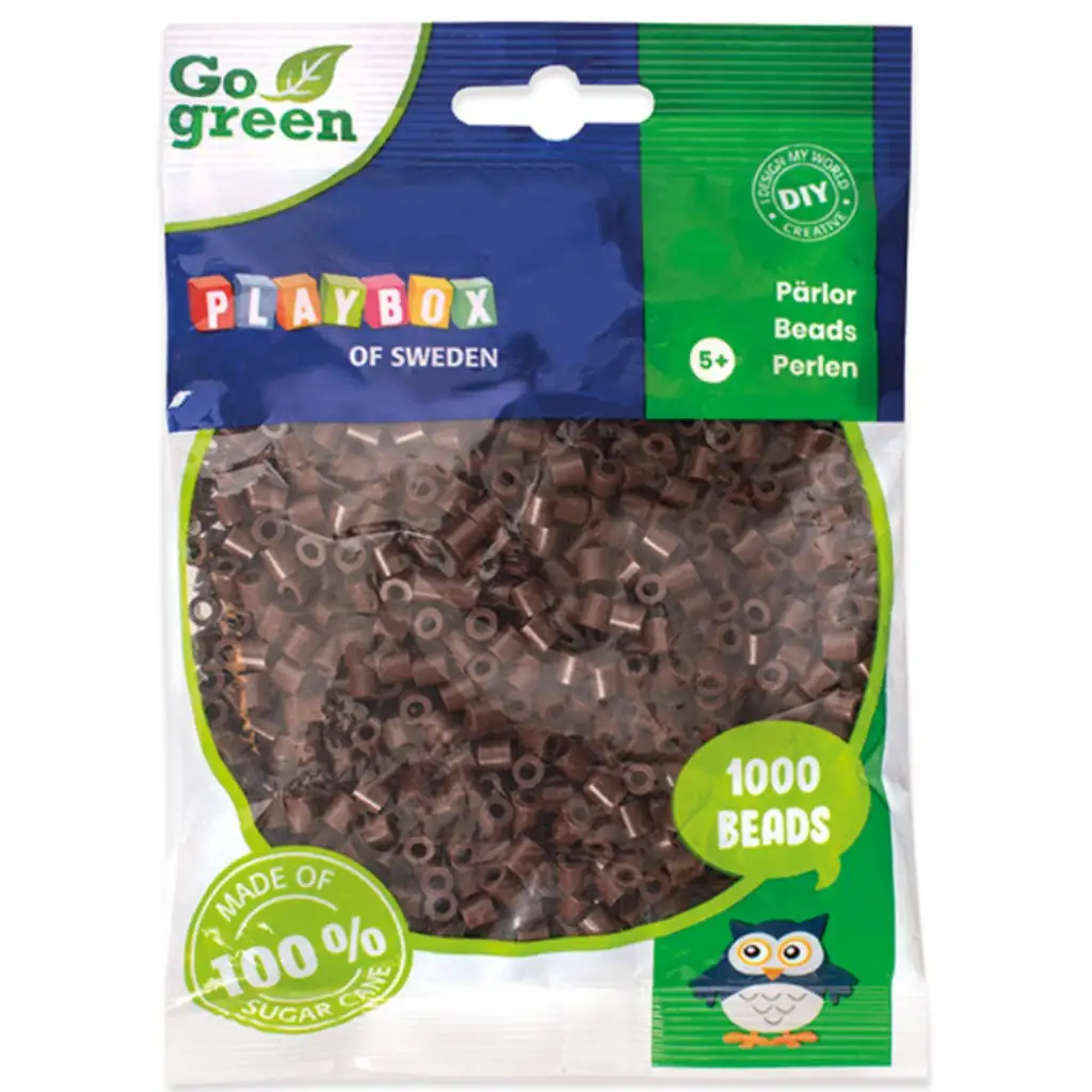 PlayBox: Go Green 5mm MIDI žehliace korálky, 1000 ks, hnedá farba