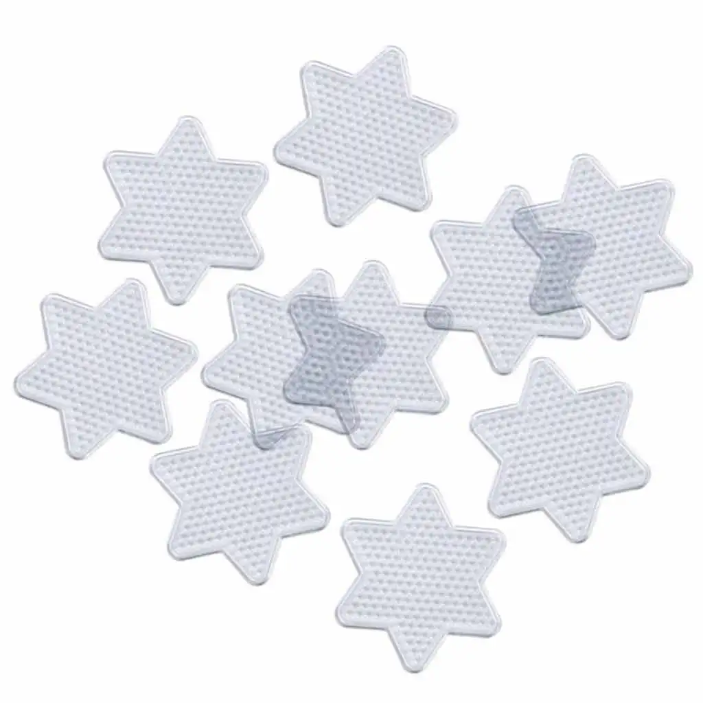 PlayBox: Sada základných dosiek vo forme hviezdy pre 5mm MIDI žehliace korálky, 10 cm, balenie 10 ks.