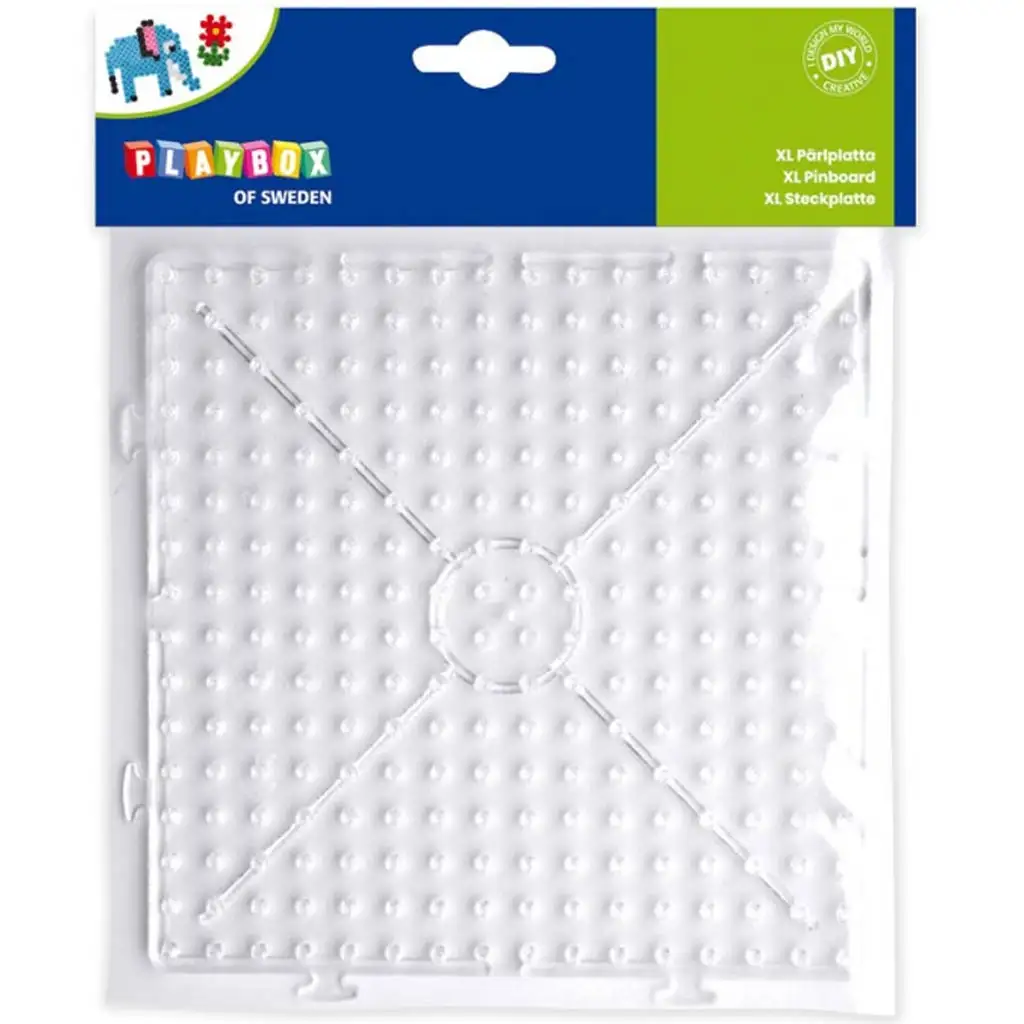 Playbox: XL zažehlovacia korálková podložka – 1 kus, štvorcový tvar, prepojiteľná