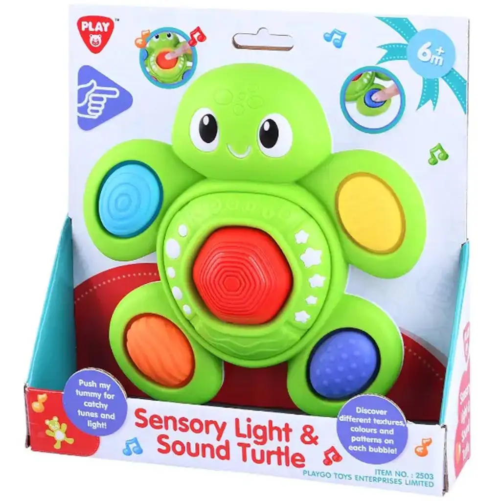 Playgo: Hudobná svietiaca korytnačka na rozvoj hmatových zručností