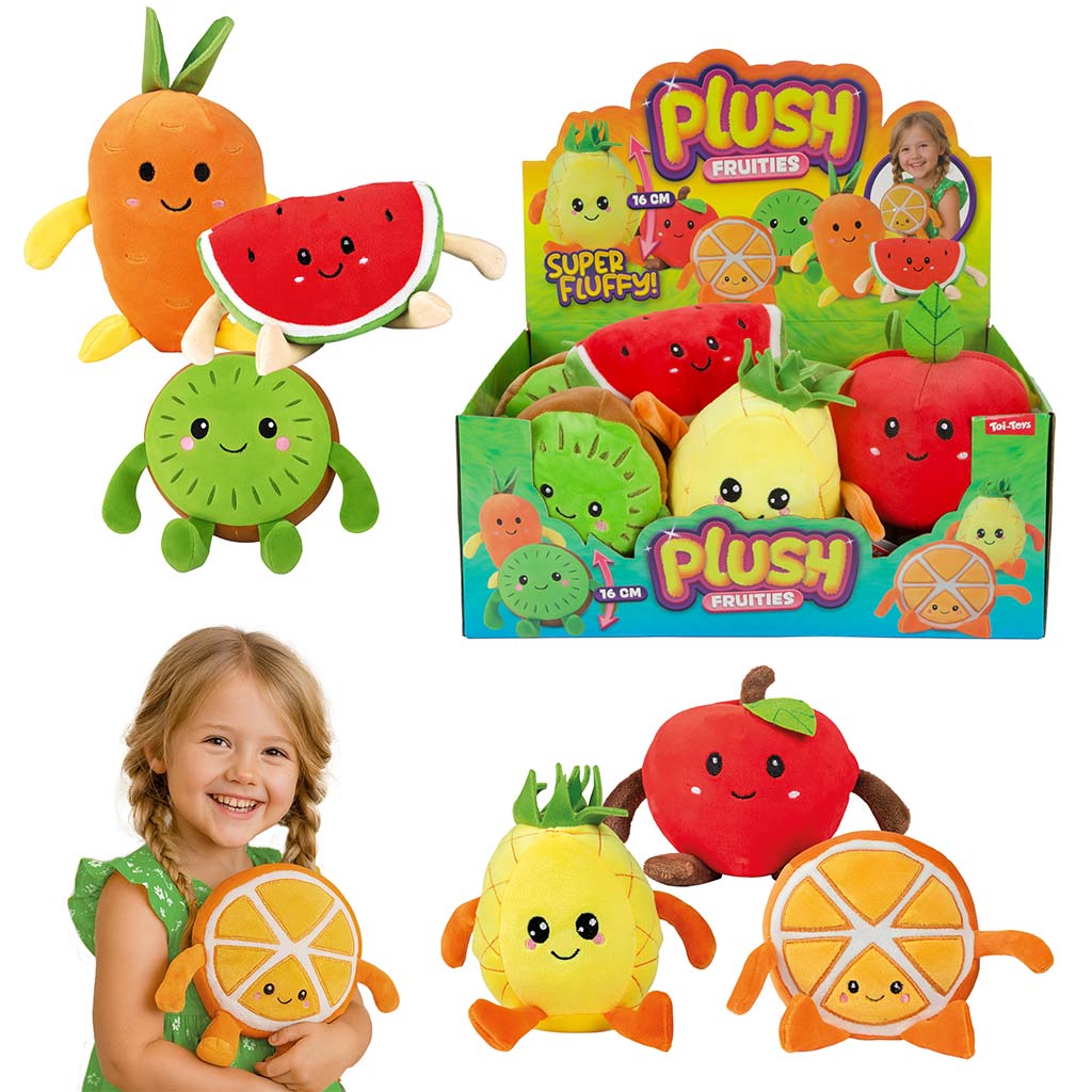 Plyšové ovocie 16 cm, v rôznych prevedeniach, 1 ks