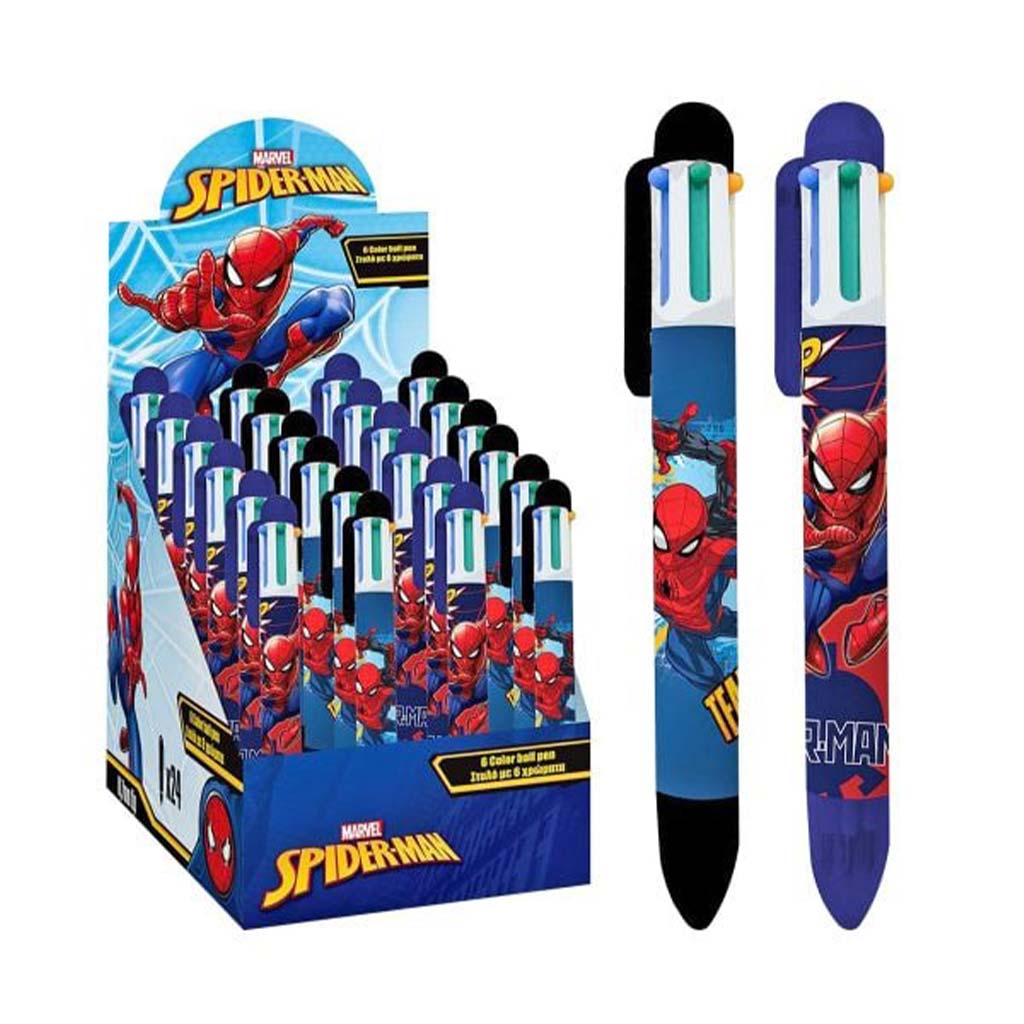 Luna: Spiderman 6-farebné guľôčkové pero rôzne druhy 1 ks