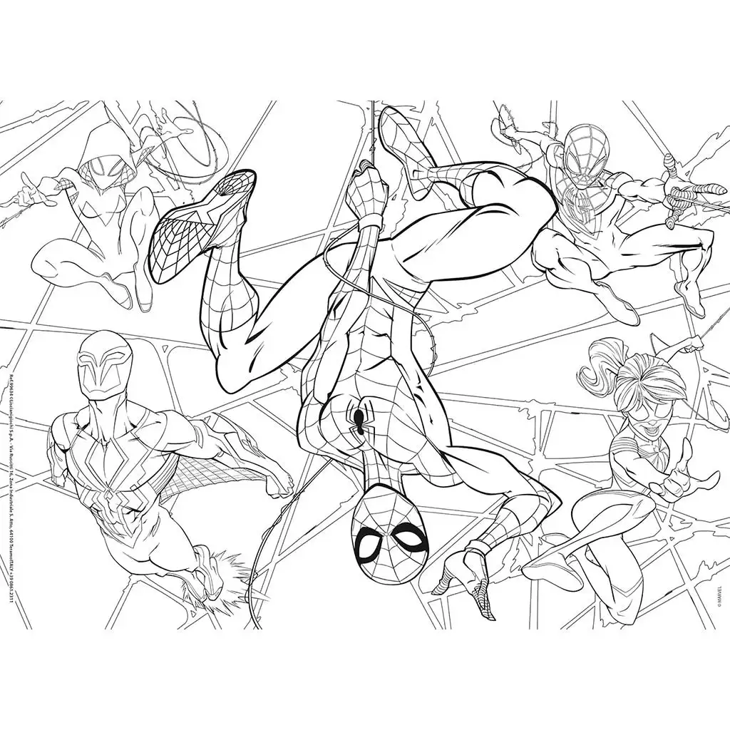 Spider-Man 2 v 1, 60-dielne puzzle a omaľovánka 35x25 cm - Lisciani kép 2