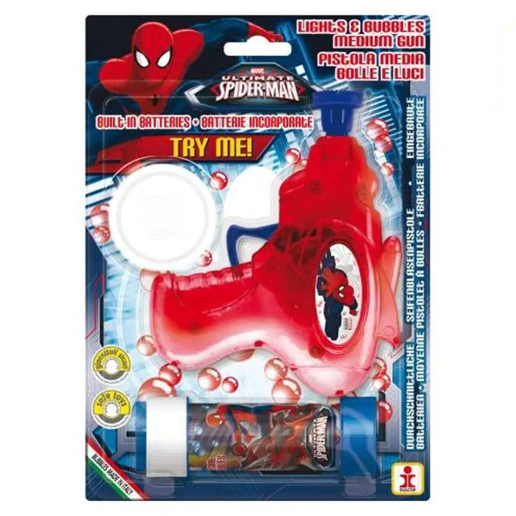 Súprava bublifukovej pištole s motívom Spider-Mana a svetlom