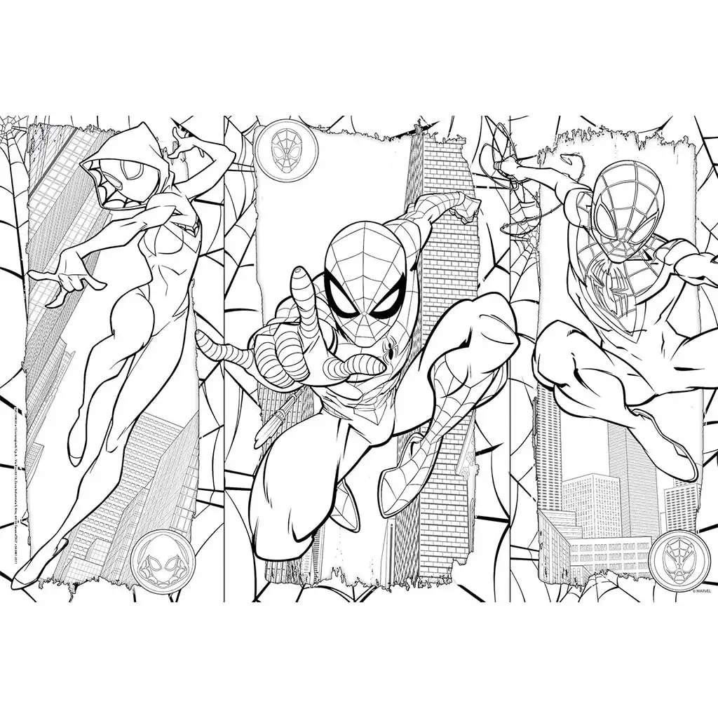 Spider-Man 2 v 1 maxi 2x60-dielne puzzle a omaľovánka 50x35 cm - Lisciani kép 2