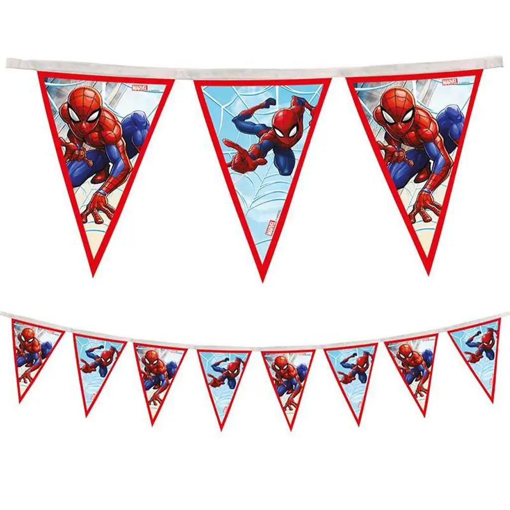 Pókember mintás újrahasznosítható party zászlófüzér 230cm kép 1