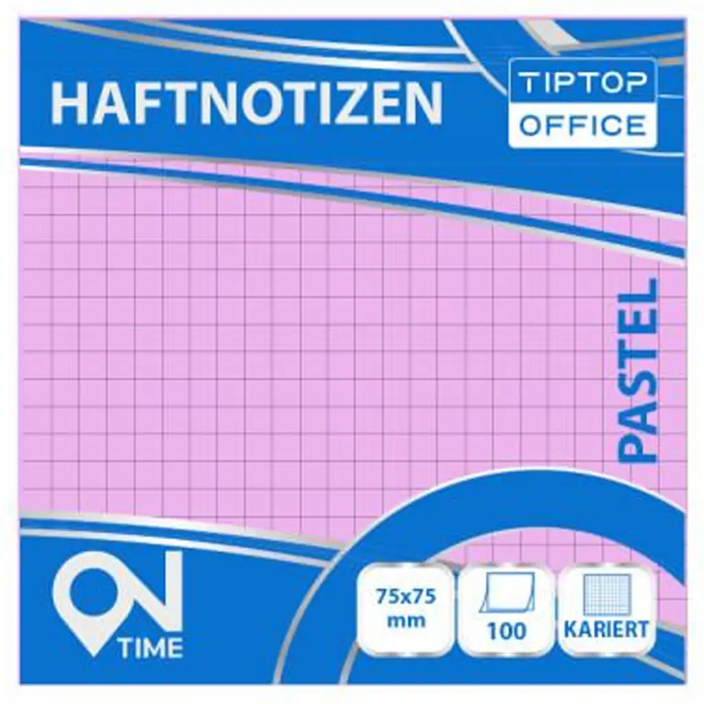 Spirit: Kockás pasztell rózsaszín 100 lapos öntapadós jegyzettömb 75x75mm kép 1