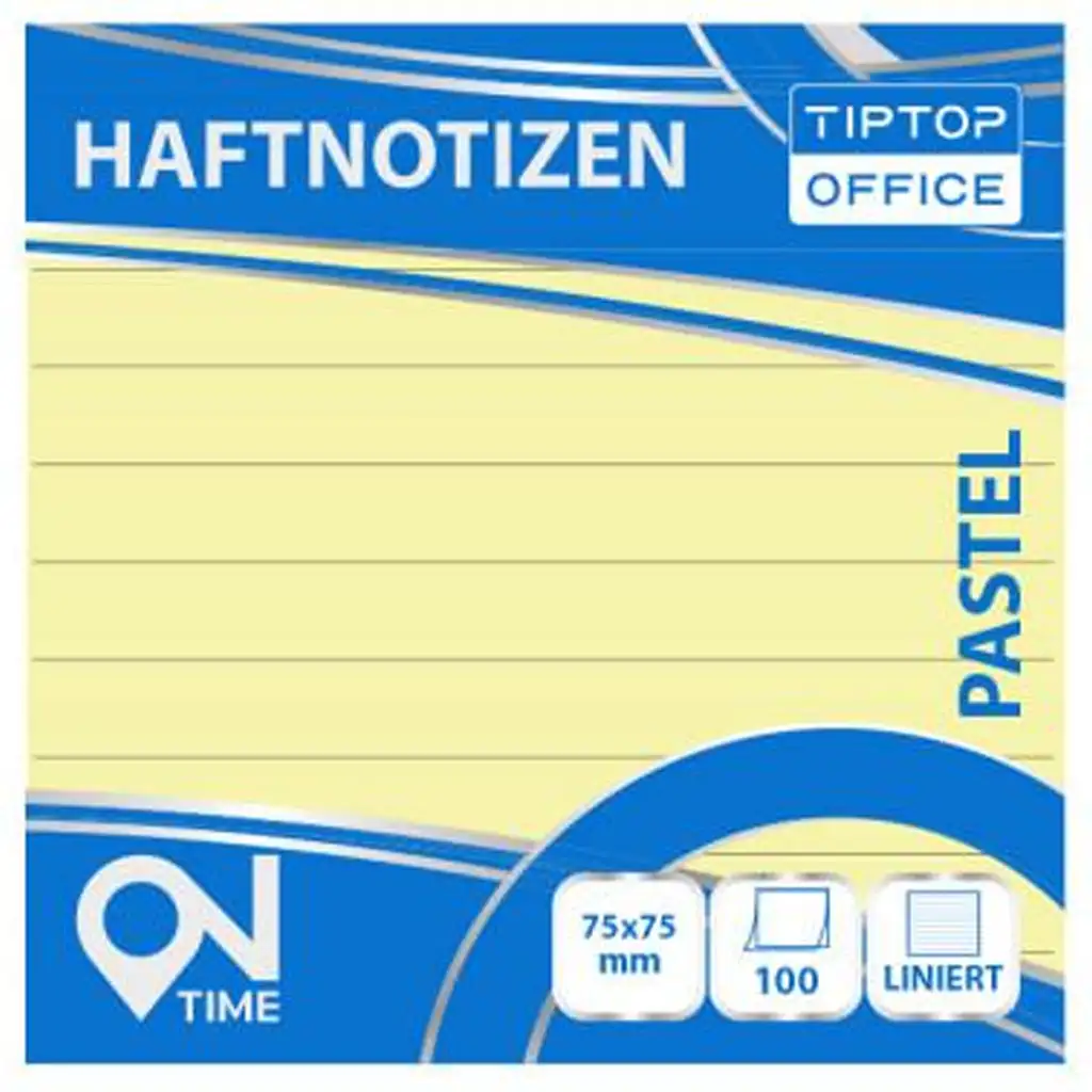 Spirit: Linajkový pastelovo žltý 100-listový samolepiaci poznámkový blok 75x75mm