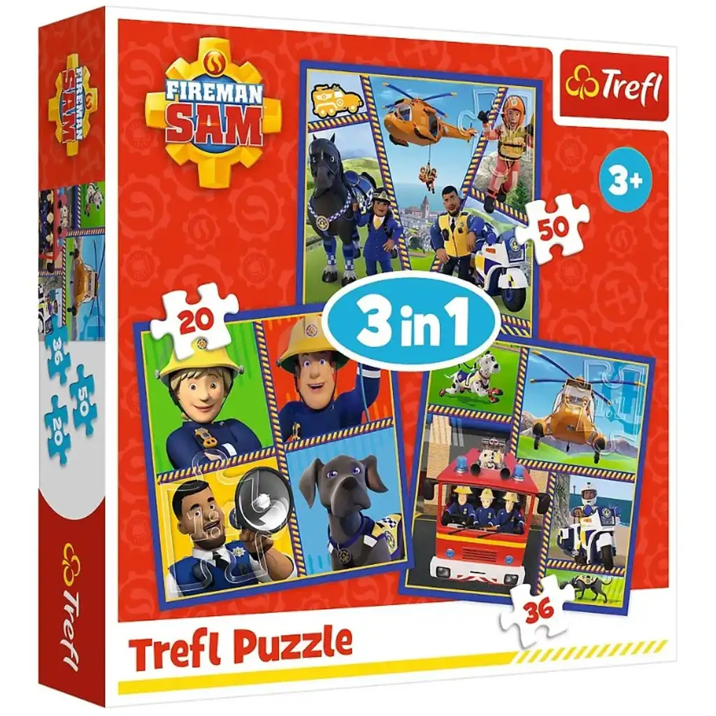Požiarnik Sam 3v1puzzle 50, 36 a 20-dielne puzzle - Trefl kép 1