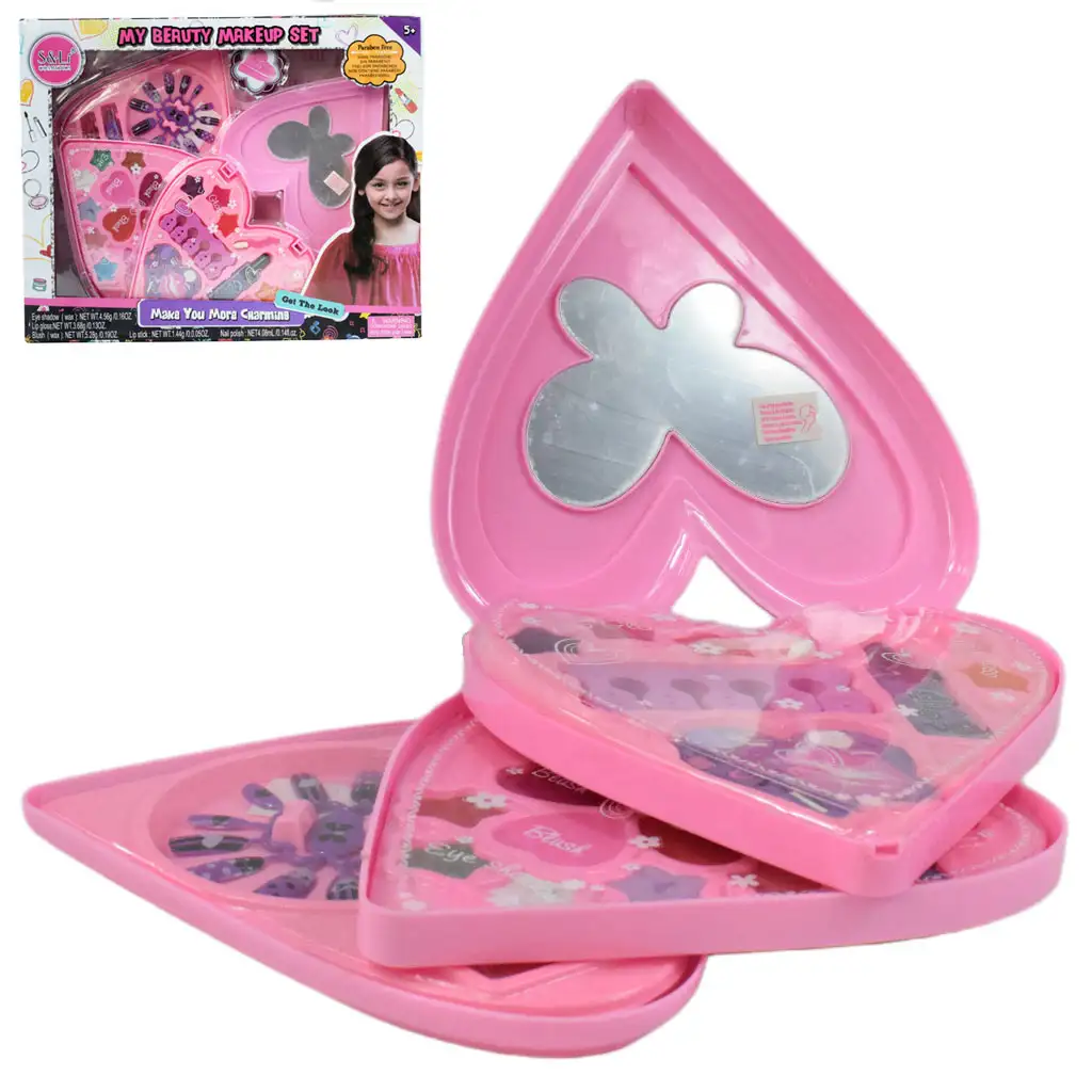 Premium paleta na mejkap a nechty v trojposchodovej krabičke v tvare srdca