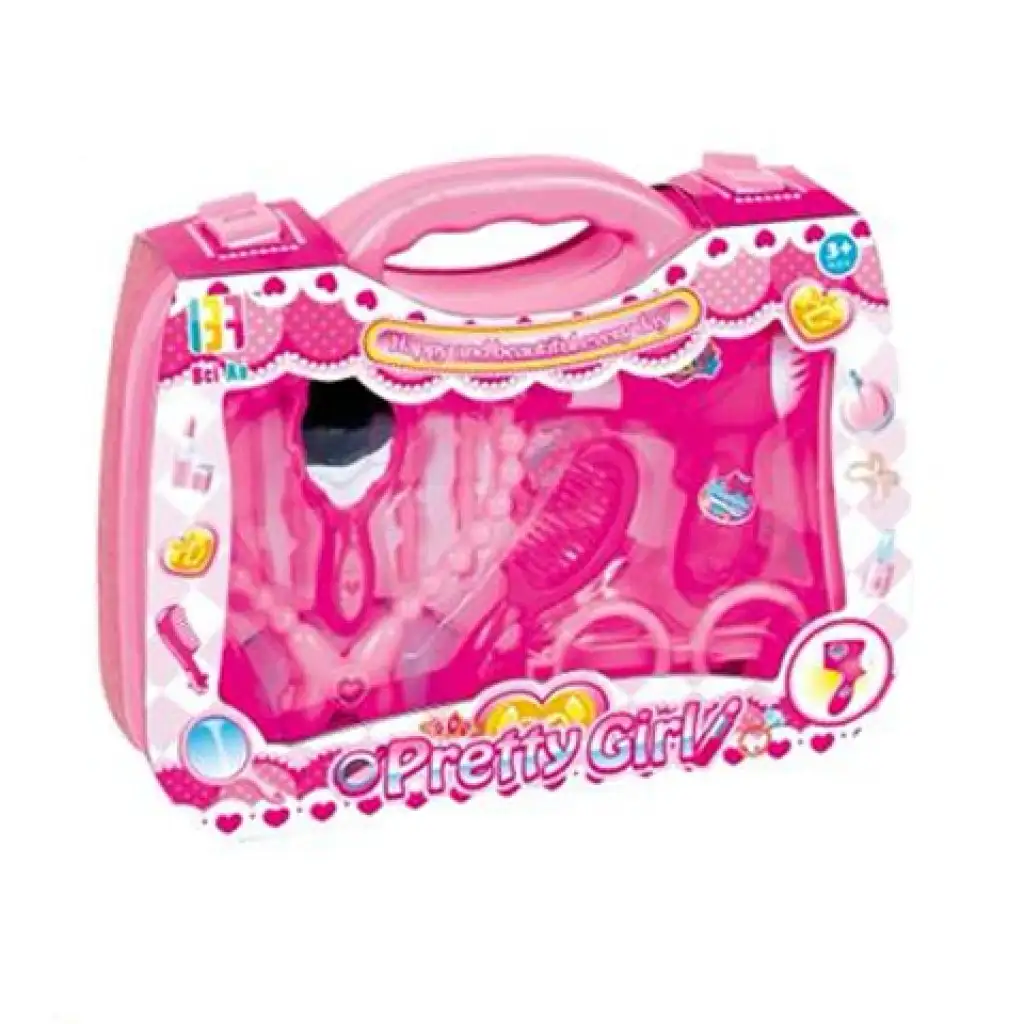 Pretty Girl ružový set krásy v prenosnom kufri s okuliarmi a príslušenstvom
