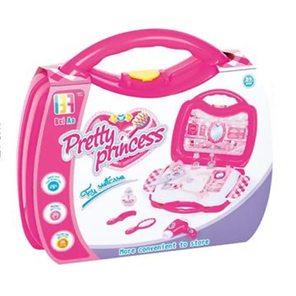 Pretty Princess ružový set krásy v prenosnej taške s príslušenstvom