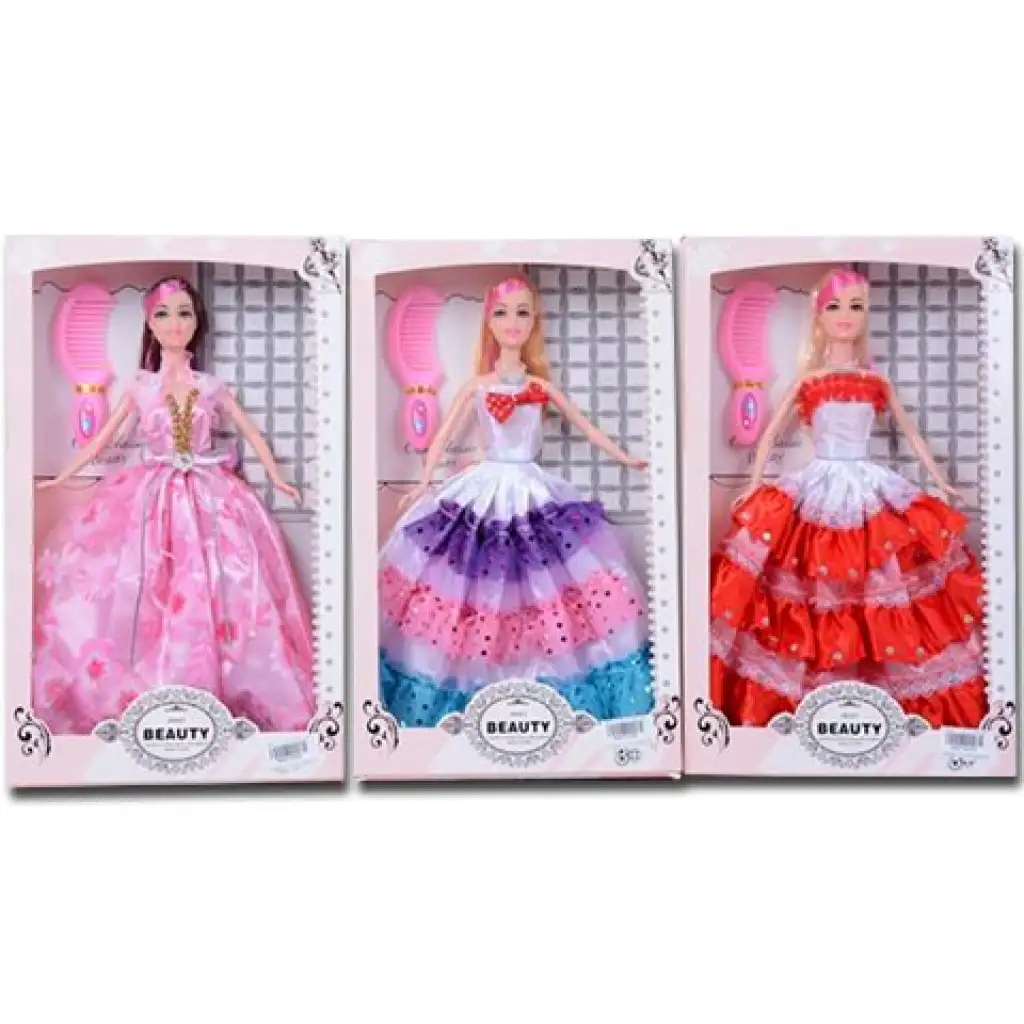 Princezná módna bábika s hrebeňom 3 verzie