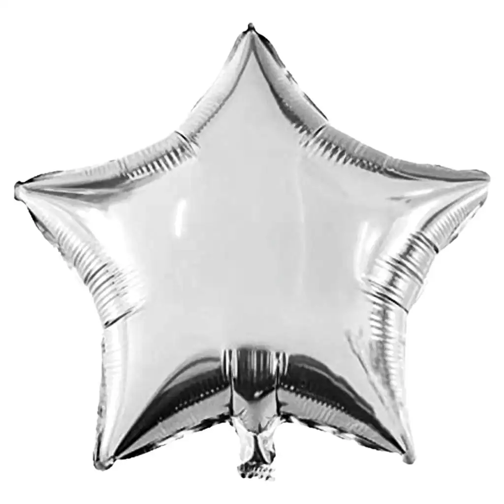 Csillag alakú fólia lufi – ezüst 46cm kép 1