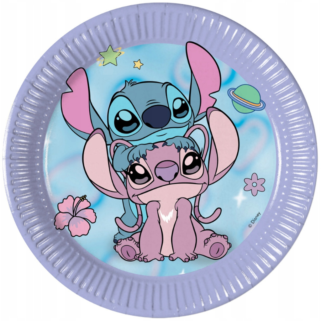 Disney Stitch és Angel papírtányér 8db-os szett 20cm kép 1