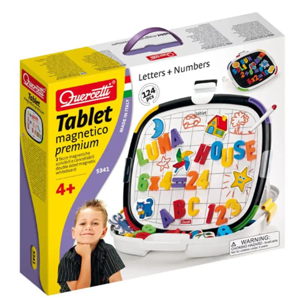 Quercetti: Magnetická tabuľa písmená + čísla