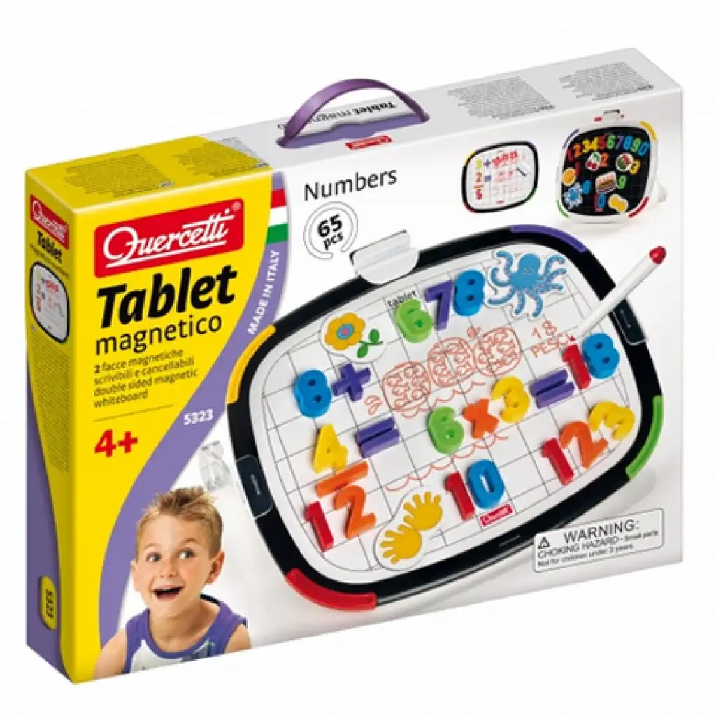 Quercetti: Magnetická tabuľa s číslicami a obrázkami