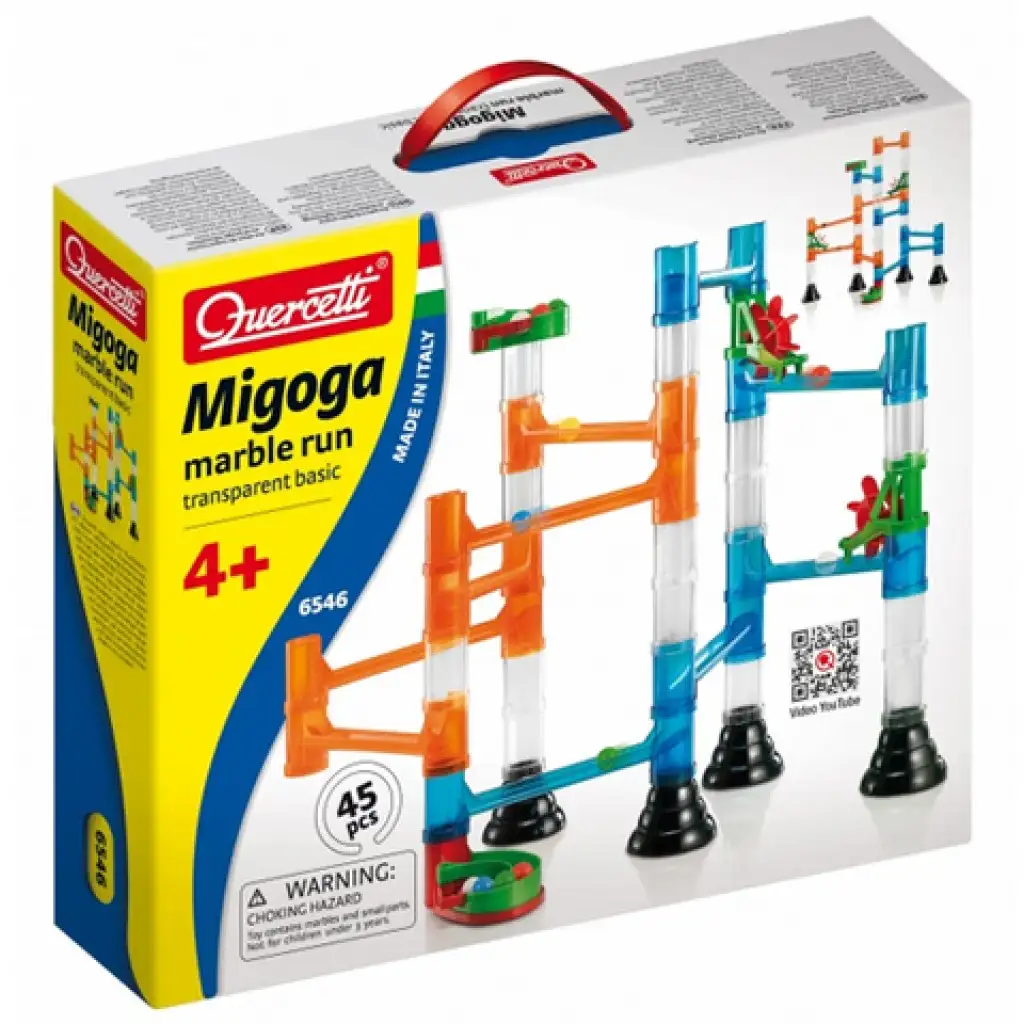Quercetti: Migoga Guľôčková dráha priehľadná 45ks