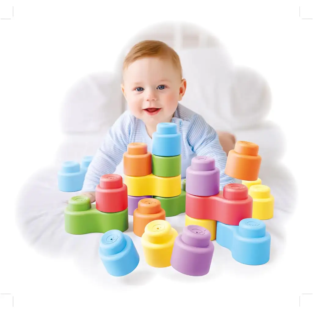 Quercetti: Momy Soft 32 ks mäkká stavebnica set kép 3