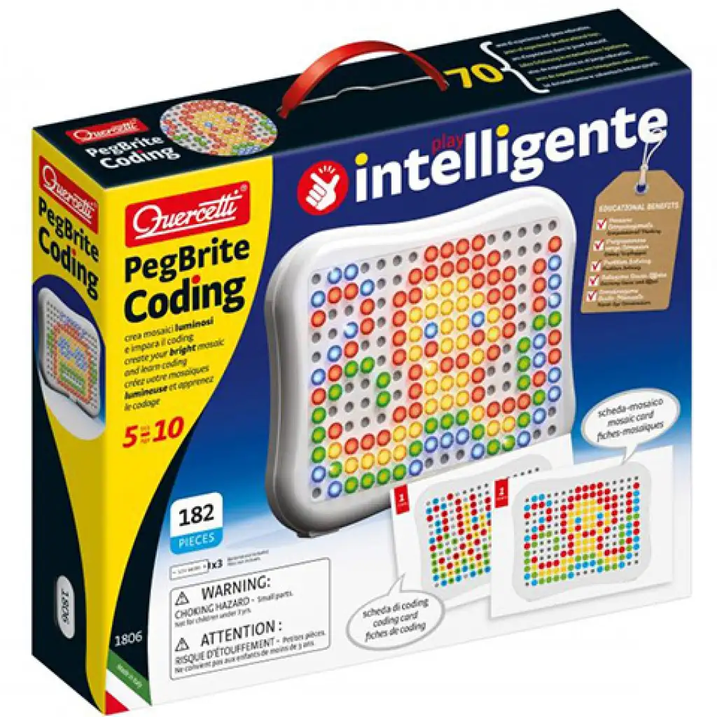 Quercetti: Peg Brite kódovanie hračka na rozvoj zručností  so svetlom
