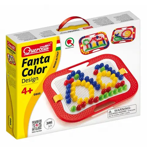 Quercetti: Mozaika Fantacolor design Tučniak 100 kolíčkov