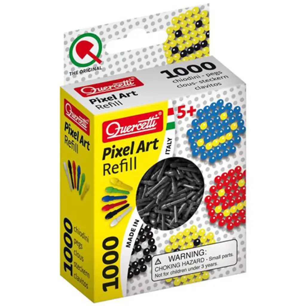 Quercetti: Pixel Art čierne kolíčka 4mm 1000ks