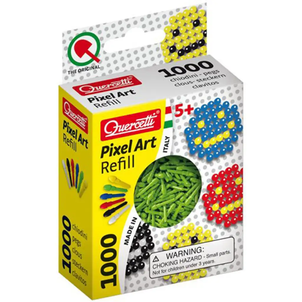 Quercetti: Pixel Art zelené náhradné kolíčka 4mm 1000ks