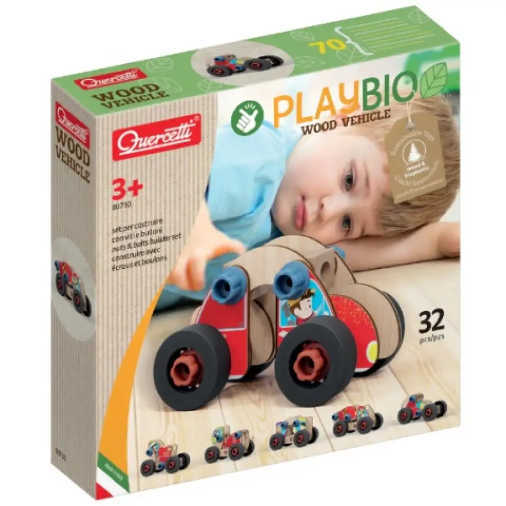 Quercetti: Play Bio zostaviteľné autíčko  32- dielny set