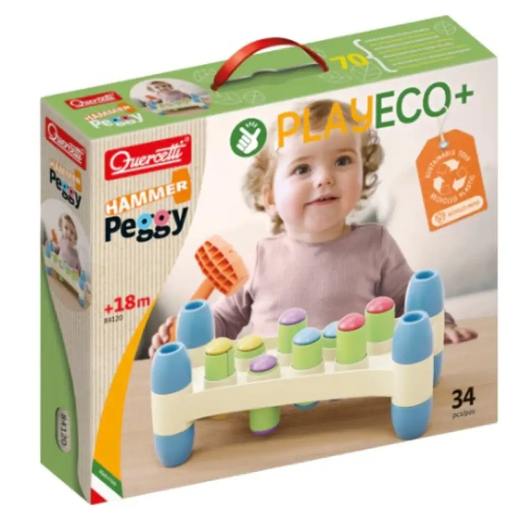 Quercetti: Play Eco Peggy Kladivo hračka na rozvoj zručností