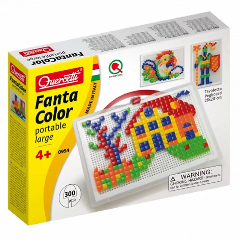 Quercetti: Mozaika FantaColor portable large Domček 300 kolíčkov