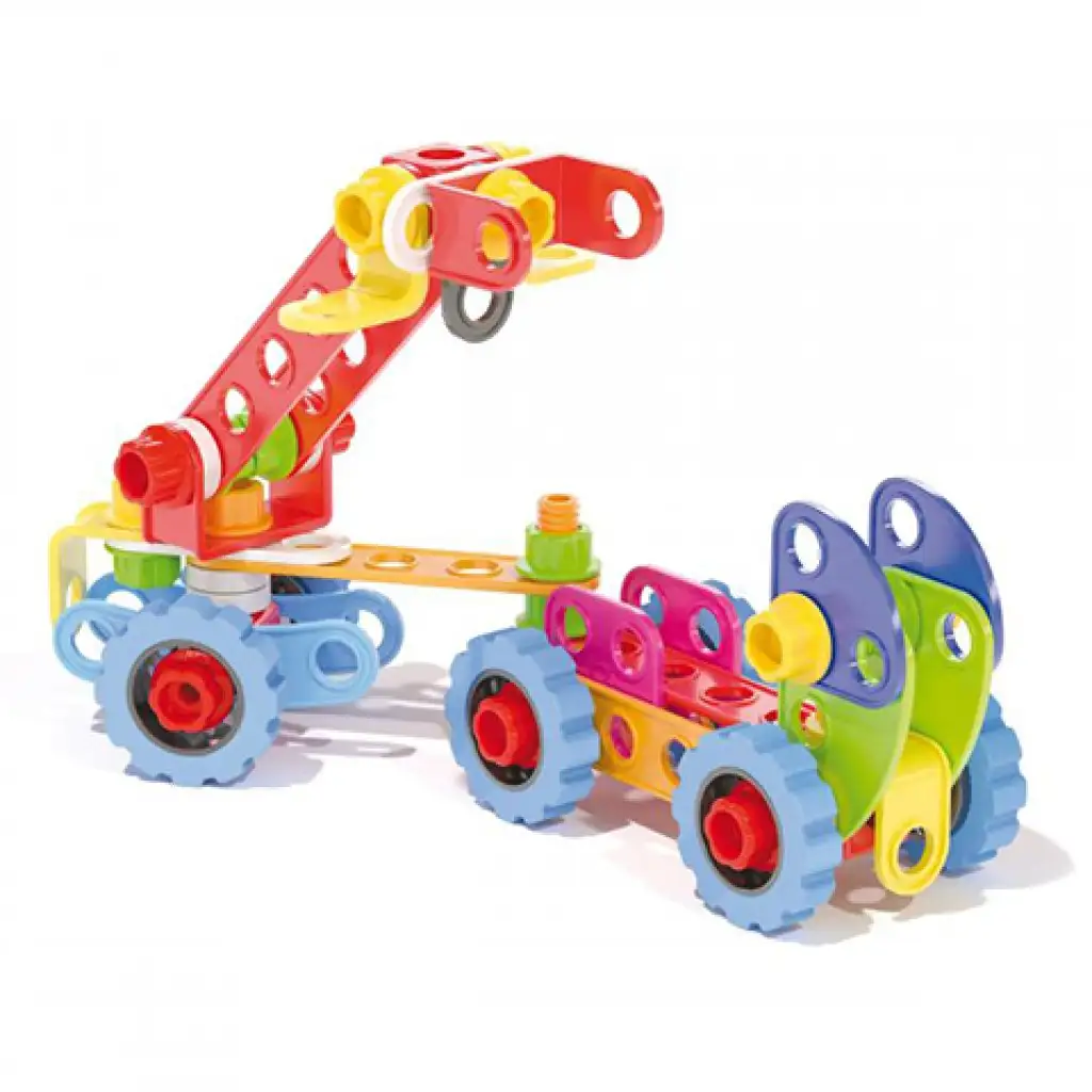 Quercetti: Techno Jumbo pracovné stroje 90 dielny stavebný set