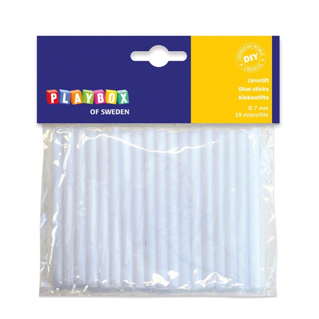 PlayBox: Náhradné lepiace tyčinky pre 7mm lepiace pištole, balenie 18 ks