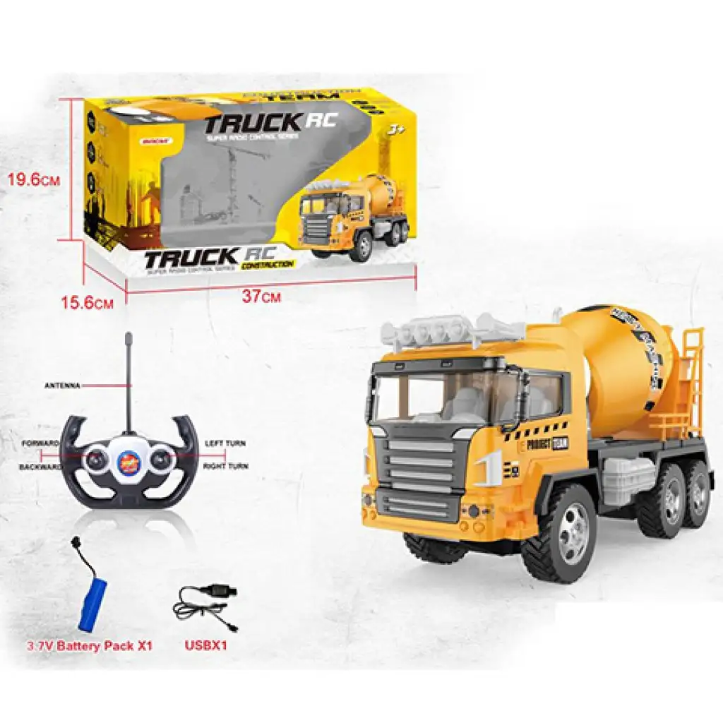 RC Betonkeverős mixer távirányítós teherautó fényekkel 1/18 kép 1