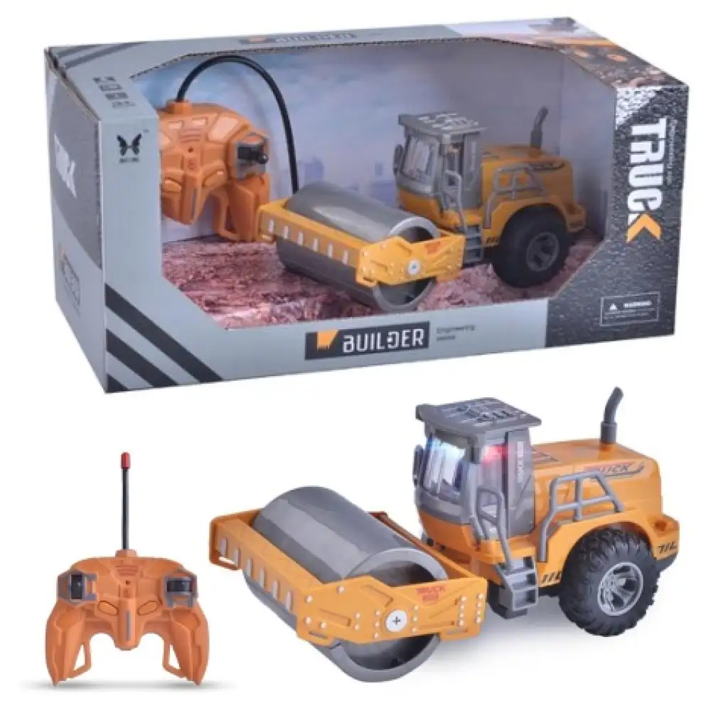 RC Builder Távirányítós úthenger munkagép fénnyel 1/30 27mHz kép 1