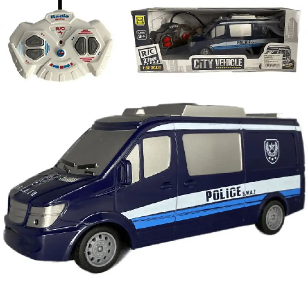 RC SWAT policajný mikrobus na diaľkové ovládanie so svetlom 27MHz 1/32  25cm