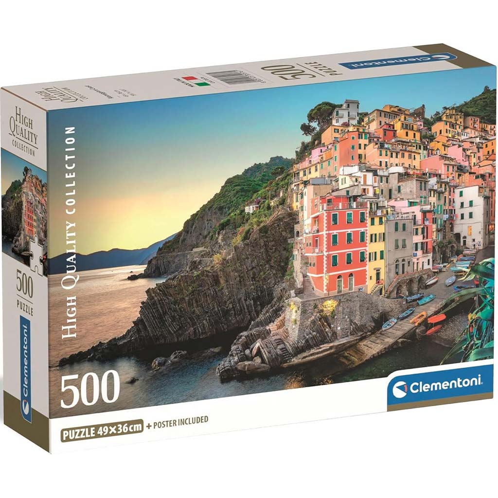 Pobrežie Riomaggiore HQC 500-dielikové kompaktné puzzle - Clementoni