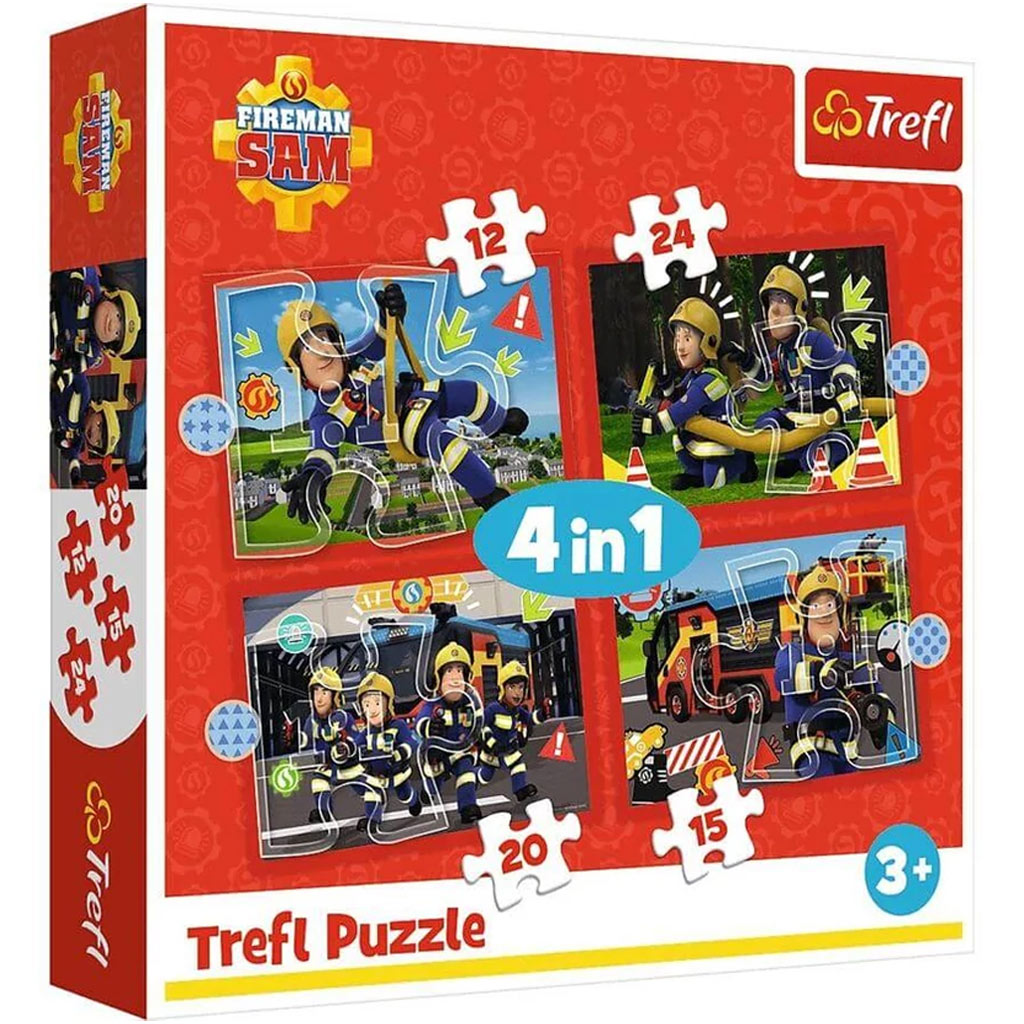 Požiarnik Sam 4 v 1 12-15-20-24 kusový puzzle - Trefl