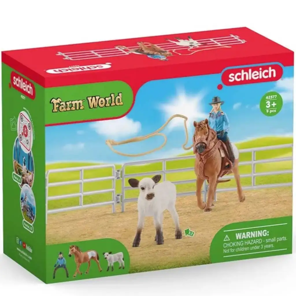 Schleich: Farm World - Súťaž v lasovaní s cowgirl hracia súprava (42577)