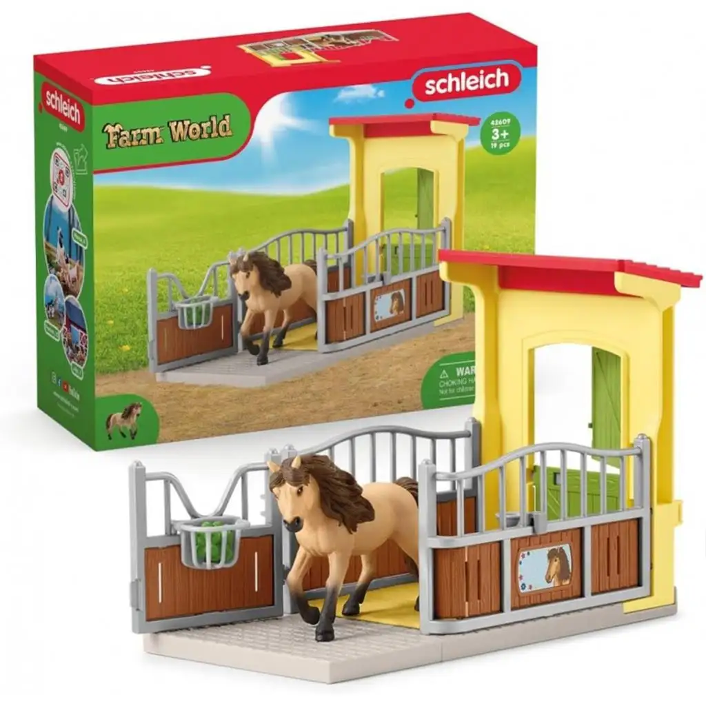 Schleich: Farm World - Box pre poníky Islandský poník žrebec set (42609) kép 2